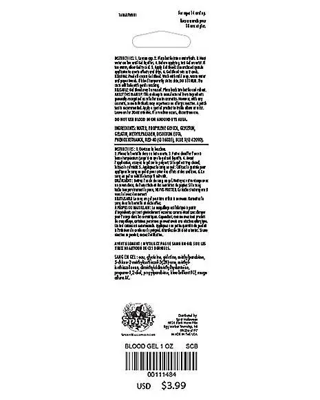 Spirit Halloween Gel Blood Liquid - 1 Oz. 6 Spirit Halloween Gel Blood Liquid - 1 Oz. - Image 4