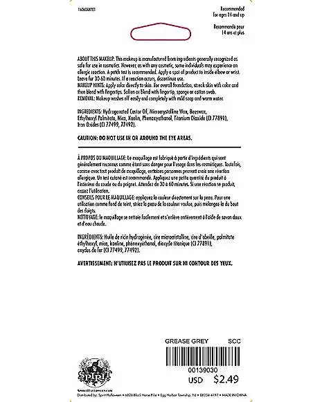 Spirit Halloween Gray Grease Makeup 4 Spirit Halloween Gray Grease Makeup - Image 2