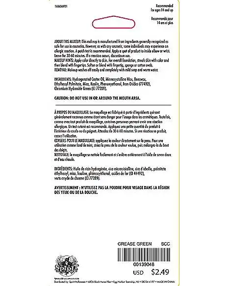 Spirit Halloween Green Grease Makeup 5 Spirit Halloween Green Grease Makeup - Image 3