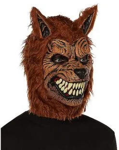 Spirit Halloween Animotion Brown Werewolf Full Mask -Costume Themes Shop 01107168 c