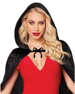 Spirit Halloween Black Velvet Hooded Womens Cape 7 Spirit Halloween Black Velvet Hooded Womens Cape -Costume Themes Shop 01279561 c