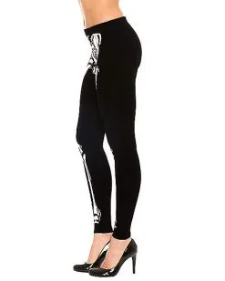 Spirit Halloween Skeleton Leggings -Costume Themes Shop 01307495 c