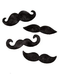 Spirit Halloween Black Adhesive Mustache 4 Pack