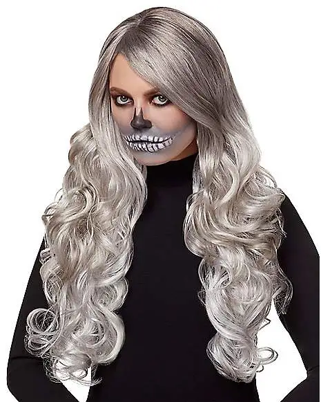 Spirit Halloween Gray Curly Wig 3 Spirit Halloween Gray Curly Wig