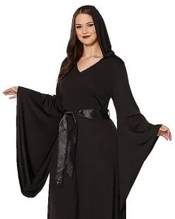 Spirit Halloween Adult Black Hooded Dress 9 Spirit Halloween Adult Black Hooded Dress -Costume Themes Shop 01346998 d