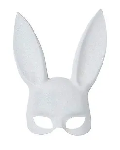 Spirit Halloween Black Glitter Bunny Mask -Costume Themes Shop 01347772 b