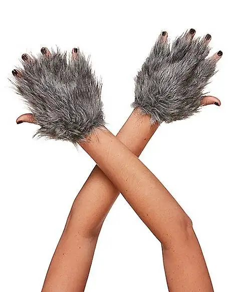 Spirit Halloween Faux Fur Wolf Gloves 3 Spirit Halloween Faux Fur Wolf Gloves