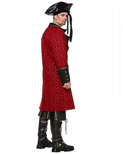 Spirit Halloween Red Pirate Jacket -Costume Themes Shop 01359520 b