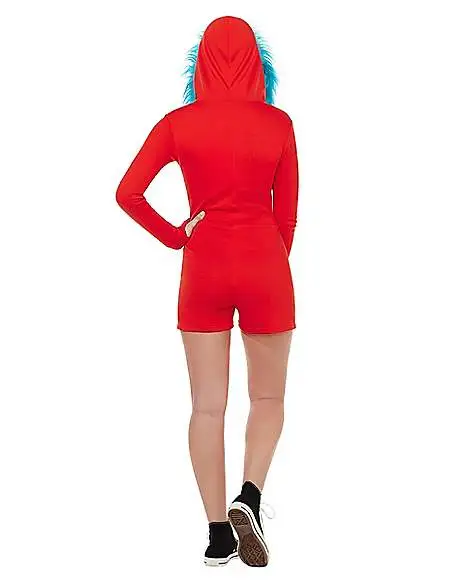 Spirit Halloween Adult Thing 1 And Thing 2 Romper Costume - Dr. Seuss 4 Spirit Halloween Adult Thing 1 And Thing 2 Romper Costume - Dr. Seuss - Image 2