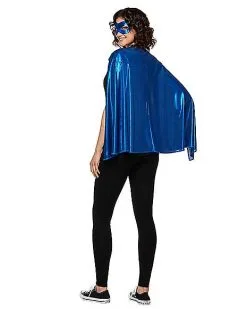 Spirit Halloween Blue Metallic Cape -Costume Themes Shop 01360817 c