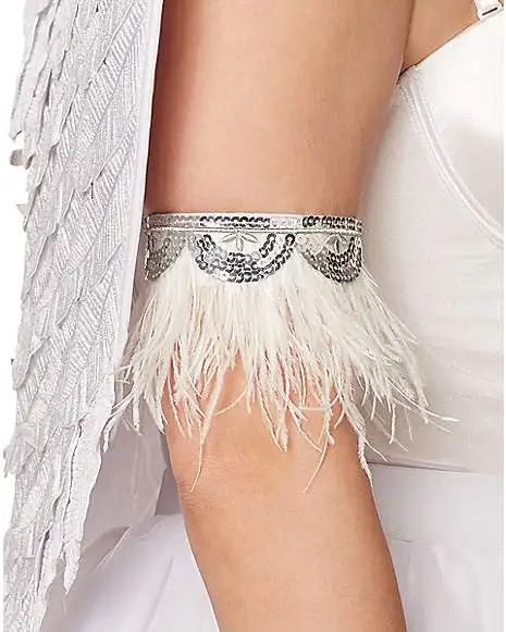 Spirit Halloween White Faux Feather Angel Gloves 4 Spirit Halloween White Faux Feather Angel Gloves - Image 2