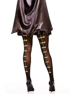 Spirit Halloween Batman Gold Backseam Tights - DC Comics