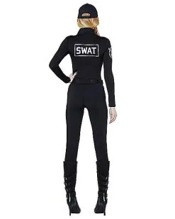 Spirit Halloween Adult SWAT Catsuit Costume -Costume Themes Shop 01385749 b