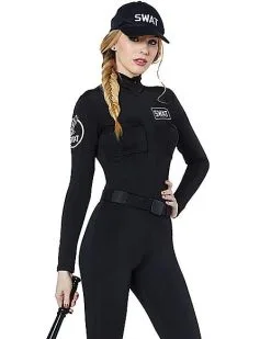Spirit Halloween Adult SWAT Catsuit Costume -Costume Themes Shop 01385749 c