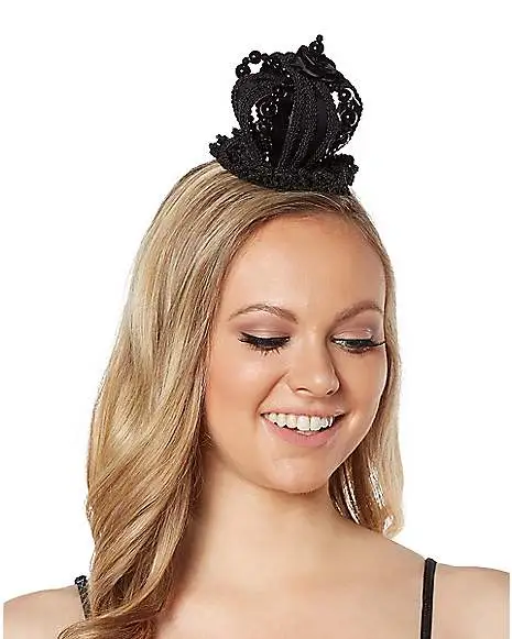 Spirit Halloween Black Queen Crown Fascinator 5 Spirit Halloween Black Queen Crown Fascinator - Image 3