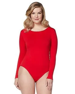 Spirit Halloween Long Sleeve Red Bodysuit -Costume Themes Shop 01394188 a