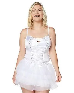 Spirit Halloween Front Lace-Up Corset - White -Costume Themes Shop 01394600 a