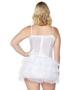 Spirit Halloween Front Lace-Up Corset - White -Costume Themes Shop 01394600 b