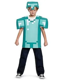Spirit Halloween Kids Armor Shirt Set - Minecraft