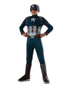 Spirit Halloween Kids Captain America Costume Deluxe - Captain America 3: Civil War