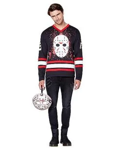 Spirit Halloween Jason Voorhees Hockey Jersey - Friday The 13th -Costume Themes Shop 01405588 c