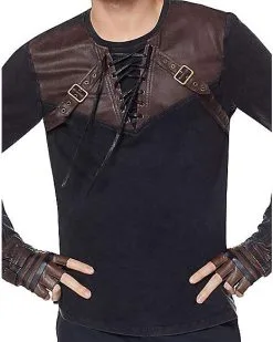 Spirit Halloween Lace Up Steampunk Shirt -Costume Themes Shop 01412295 c