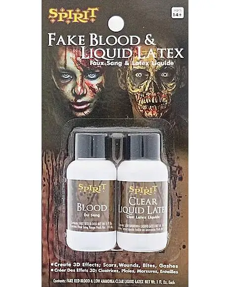 Spirit Halloween Latex And Blood Kit 3 Spirit Halloween Latex And Blood Kit
