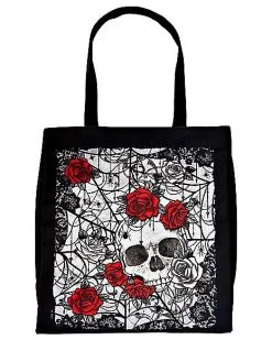 Spirit Halloween Skull And Roses Tote Bag