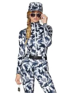 Spirit Halloween Adult Snow Camo Military Catsuit Costume 7 Spirit Halloween Adult Snow Camo Military Catsuit Costume -Costume Themes Shop 01425115 c