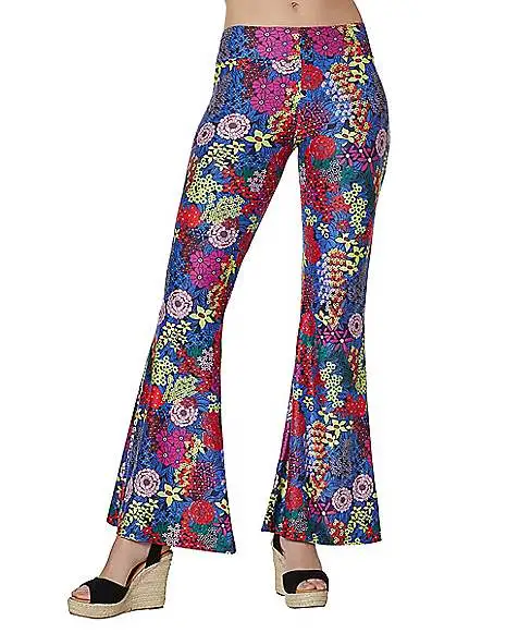 Spirit Halloween Adult Flower Bell Bottom Pants 3 Spirit Halloween Adult Flower Bell Bottom Pants
