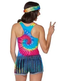Spirit Halloween Tie Dye Fringe Tank Top 7 Spirit Halloween Tie Dye Fringe Tank Top -Costume Themes Shop 01425651 b