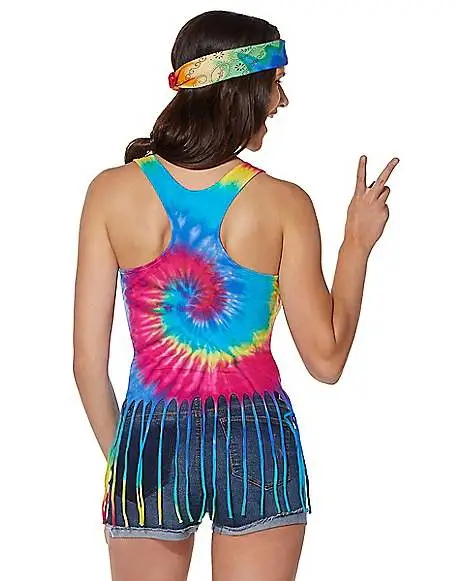 Spirit Halloween Tie Dye Fringe Tank Top 4 Spirit Halloween Tie Dye Fringe Tank Top - Image 2