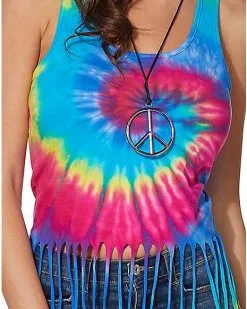 Spirit Halloween Tie Dye Fringe Tank Top 9 Spirit Halloween Tie Dye Fringe Tank Top -Costume Themes Shop 01425651 d