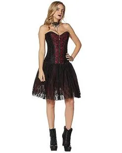 Spirit Halloween Adult Vampire Lace Corset -Costume Themes Shop 01428663 c