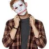 Spirit Halloween White And Red EL Wire Half Mask -Costume Themes Shop 01429208 a