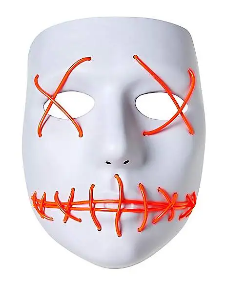 Spirit Halloween White And Red EL Wire Half Mask 4 Spirit Halloween White And Red EL Wire Half Mask - Image 2