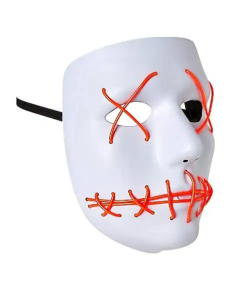Spirit Halloween White And Red EL Wire Half Mask 5 Spirit Halloween White And Red EL Wire Half Mask - Image 3