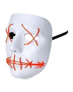 Spirit Halloween White And Red EL Wire Half Mask 10 Spirit Halloween White And Red EL Wire Half Mask -Costume Themes Shop 01429208 d