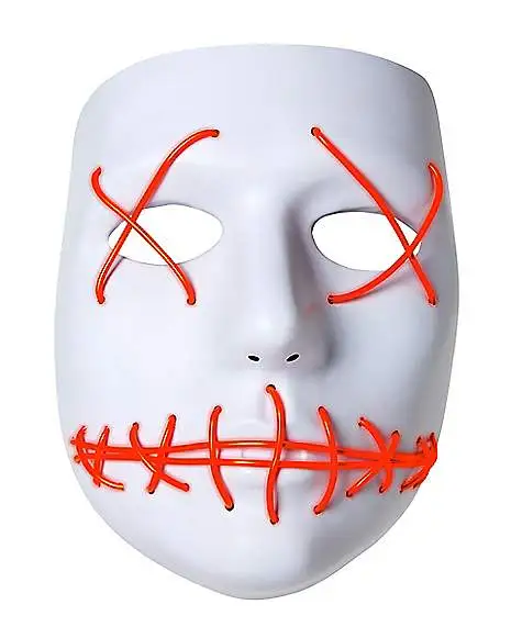 Spirit Halloween White And Red EL Wire Half Mask 7 Spirit Halloween White And Red EL Wire Half Mask - Image 5