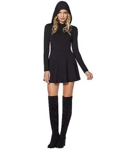 Spirit Halloween Black Hooded Dress