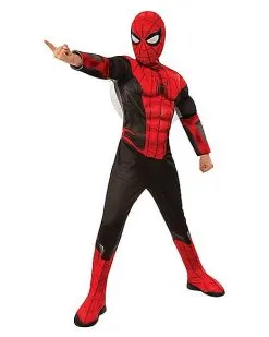 Spirit Halloween Kids Black And Red Spider-Man Deluxe Costume - Spider-Man: Far From Ho