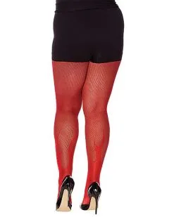 Spirit Halloween Red Devil Flame Fishnet Stockings -Costume Themes Shop 01441682 b