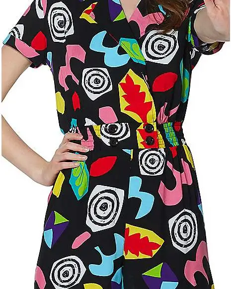 Spirit Halloween Adult Eleven Geometric Romper - Stranger Things 4 Spirit Halloween Adult Eleven Geometric Romper - Stranger Things - Image 2