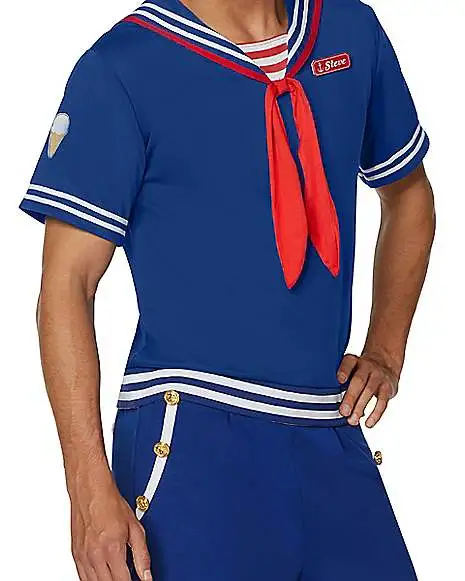 Spirit Halloween Adult Steve Scoops Ahoy Costume - Stranger Things 4 Spirit Halloween Adult Steve Scoops Ahoy Costume - Stranger Things - Image 2