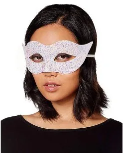 Spirit Halloween White Glitter Eye Half Mask 7 Spirit Halloween White Glitter Eye Half Mask -Costume Themes Shop 01450915 c