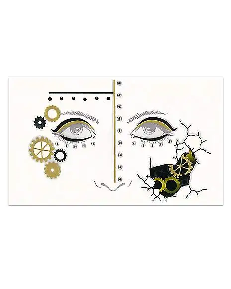 Spirit Halloween Steampunk Gear Face Decal Deluxe 3 Spirit Halloween Steampunk Gear Face Decal Deluxe