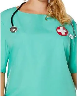 Spirit Halloween Adult ER Surgeon Plus Size Costume -Costume Themes Shop 01463249 f