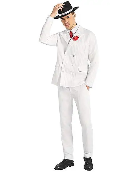 Spirit Halloween Adult White '20s Mobster Suit 3 Spirit Halloween Adult White '20s Mobster Suit