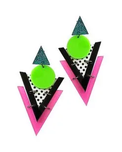 Spirit Halloween '80s Geometric Earrings