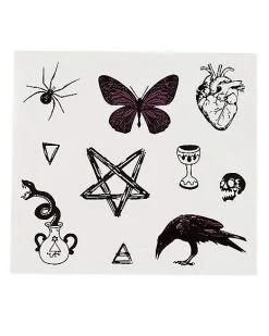 Spirit Halloween Gothic Temporary Tattoos -Costume Themes Shop 01473990 c